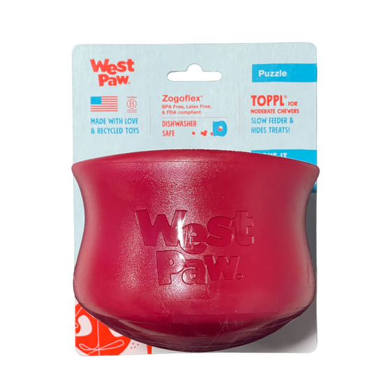 West Paw Holiday Toppl Large 4 In Ruby Red