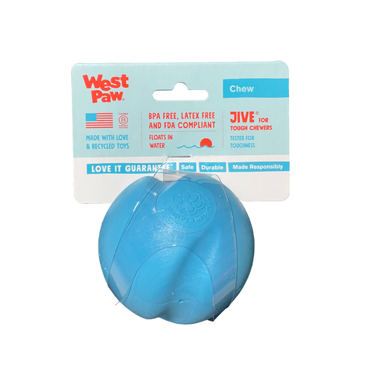 West Paw Jive Large 3.25 In Aqua Blue