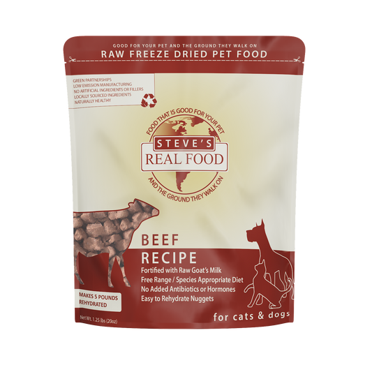 Steves Real Food  Freeze Dried Beef Nuggets Dog And Cat 20 Oz